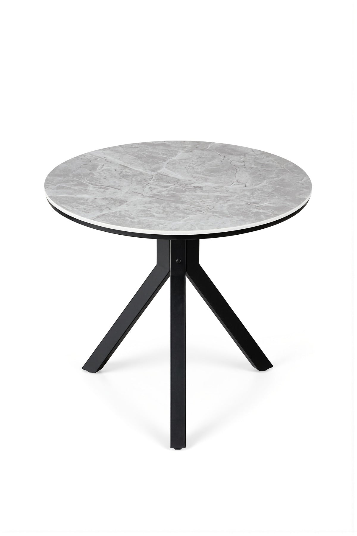 Round Grey Marble Dining Table √ê Modern Caf≈Ω, Restaurant, Office & Home Metal Furniture 60_60_60 cm
