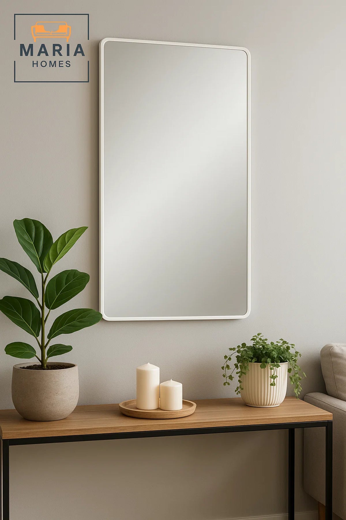 White Wall Mirror for Bedroom, Bathroom, Living Room, Dressing & Home D≈Ωcor 80x160 cm