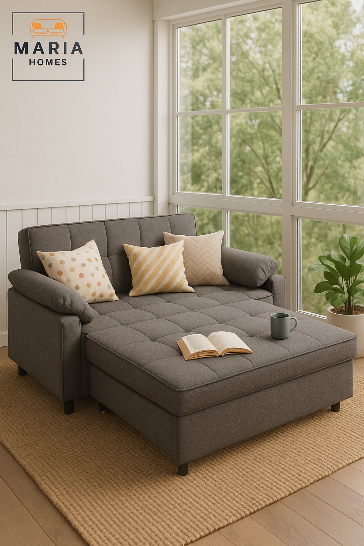 Dark Gray Convertible Sofa Bed Ð Pull-Out Sleeper with Storage for Living Room & Guest Use