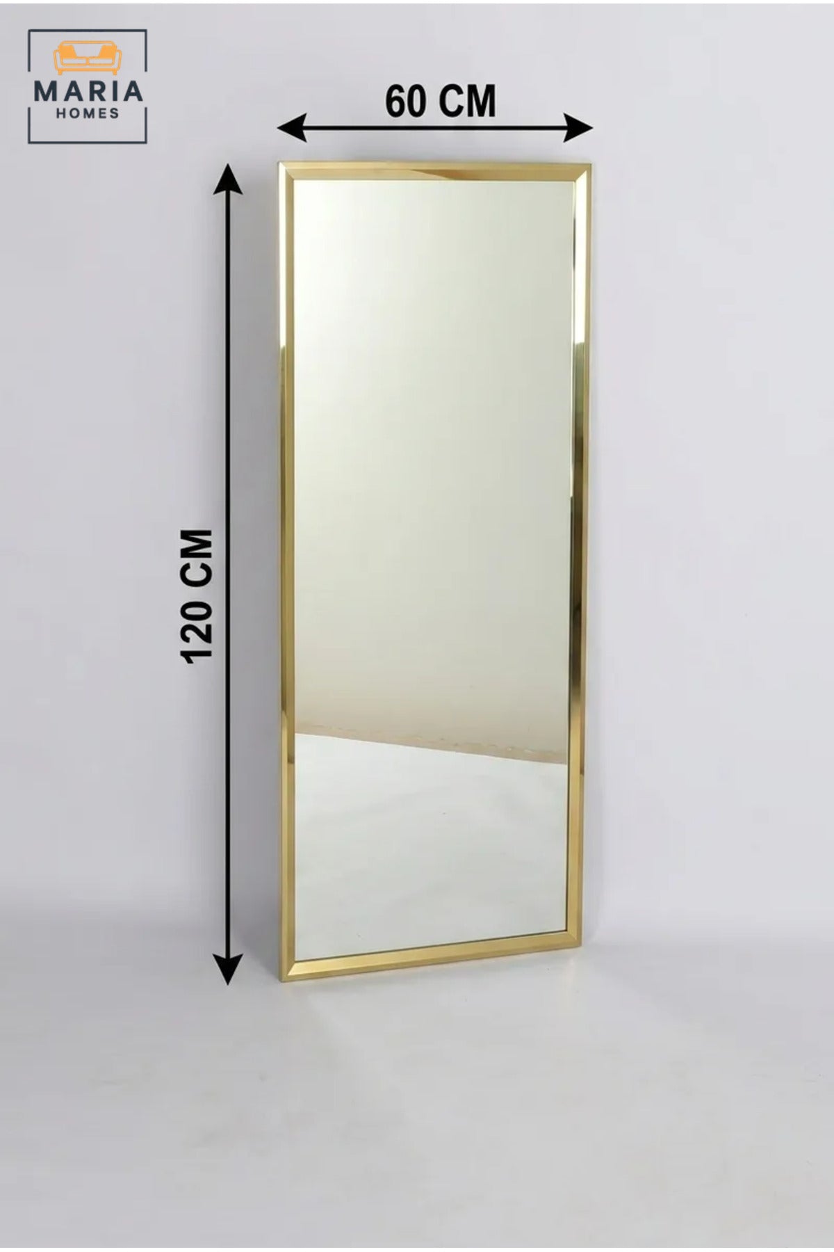 Large Rectangular Framed Wall Mirror 120 × 60 cm with Slim Bevelled Border, Modern Full-Length Dressing Mirror for Bedroom, Hallway and Entryway