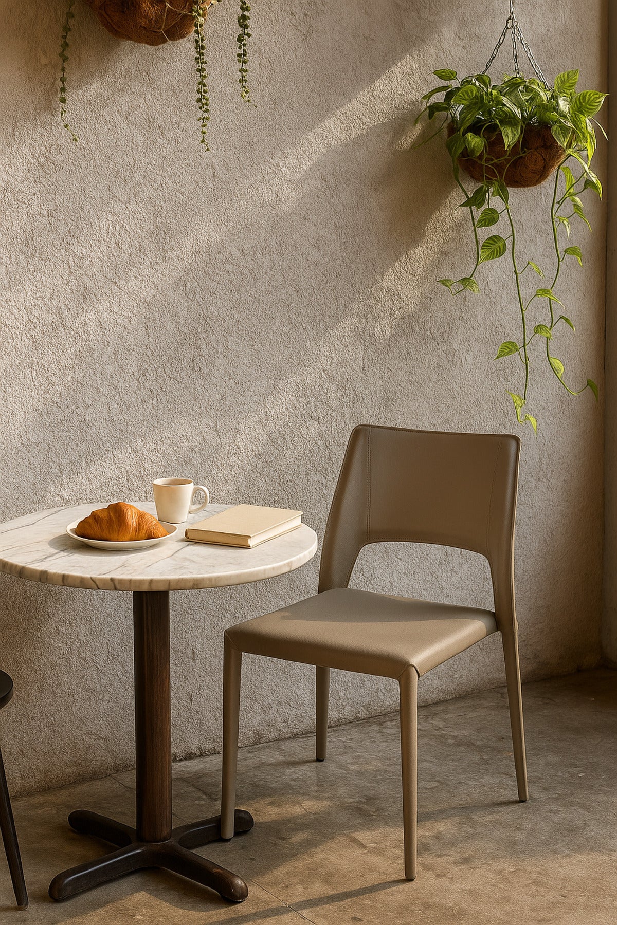 Light Gray PU Leather Dining Chair Ð Modern Minimalist Full Leather Chair for Dining Room & Office