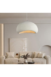 Large Curved White Dome Pendant Light