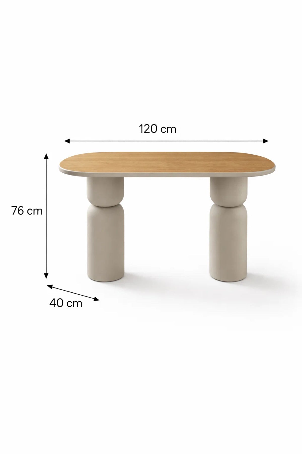 Minimalist Beige and Wood Console Table for Hallway Entryway Modern Living Room Furniture 120cm