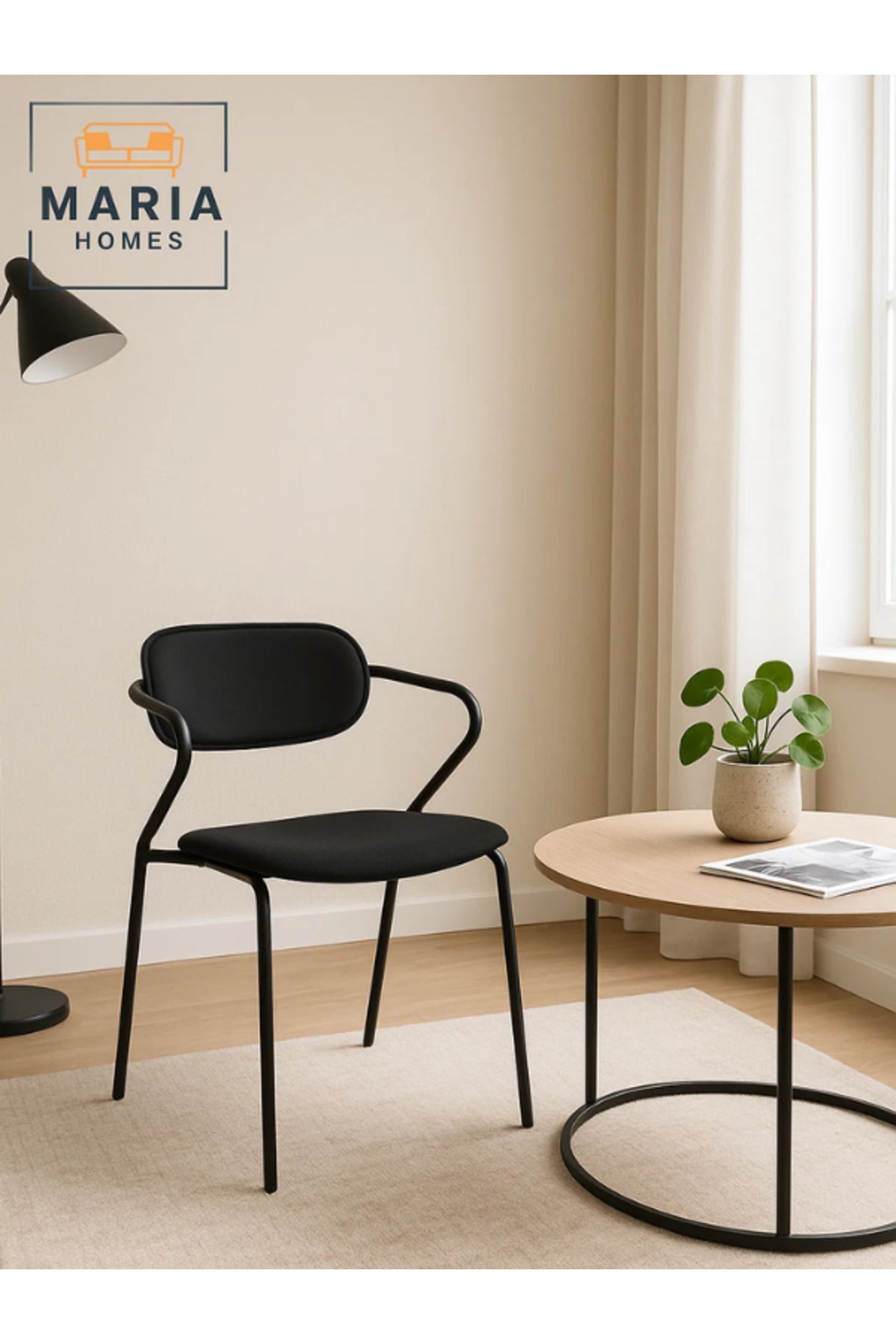 Black Dining Chair Ð Modern Minimalist Seating for Home, Office, and CafŽ
