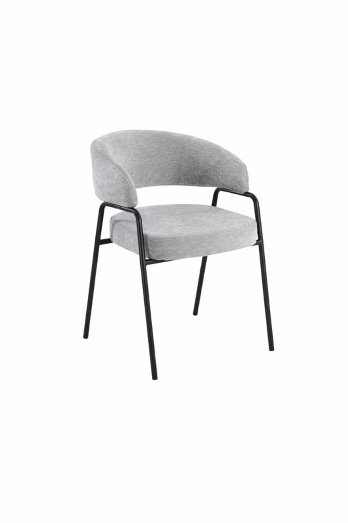 Light Grey Armchair with Black Metal Legs, 78x47x50 CM light grey armchair Kitchen