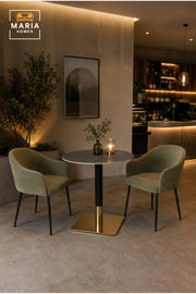 Modern Round Bistro Table with Gold Base for Cafe Balcony Dining Room Luxury Furniture