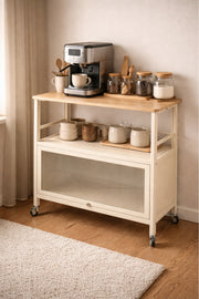 Mobile Storage Cabinet Shelf with Wheels 80_40_80 cm Multi-Purpose Organizer