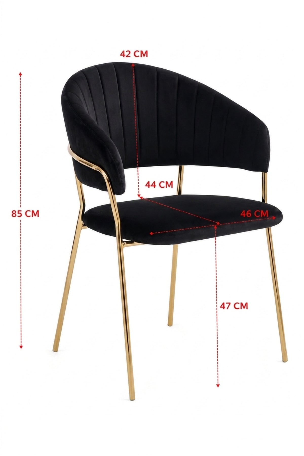 Black Velvet Accent Chair with Gold Metal Legs √ê Modern Upholstered Dining Chair for Living Room, Dining Room & Luxury Lounge