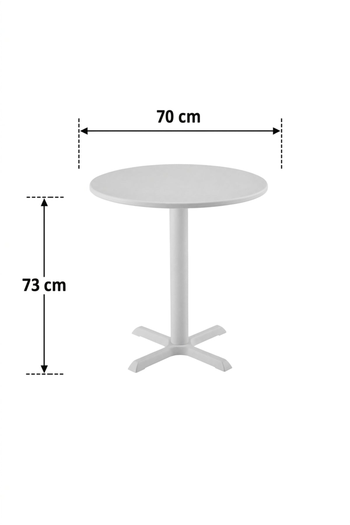 Modern Round Café Table Pedestal Dining Table Bistro Table for Coffee Shop Restaurant White