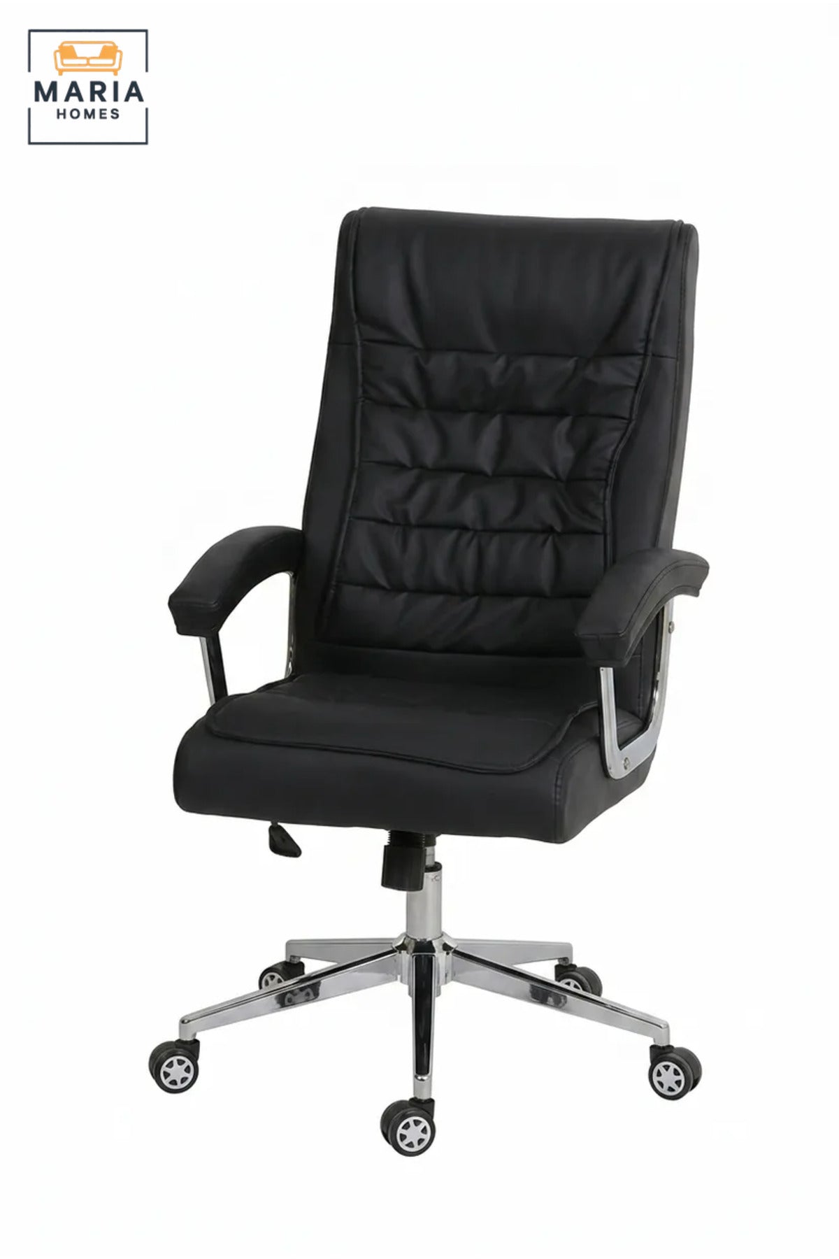 Executive Office Chair with High Backrest, Padded Armrests, Adjustable Swivel Seat and Rolling Wheels for Home Office, Study and Meeting Room
