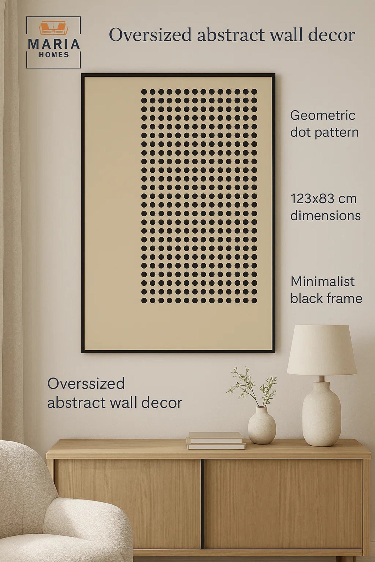Framed Abstract Wall Art Ð 80563 BLACK and Size (123_83 cm)