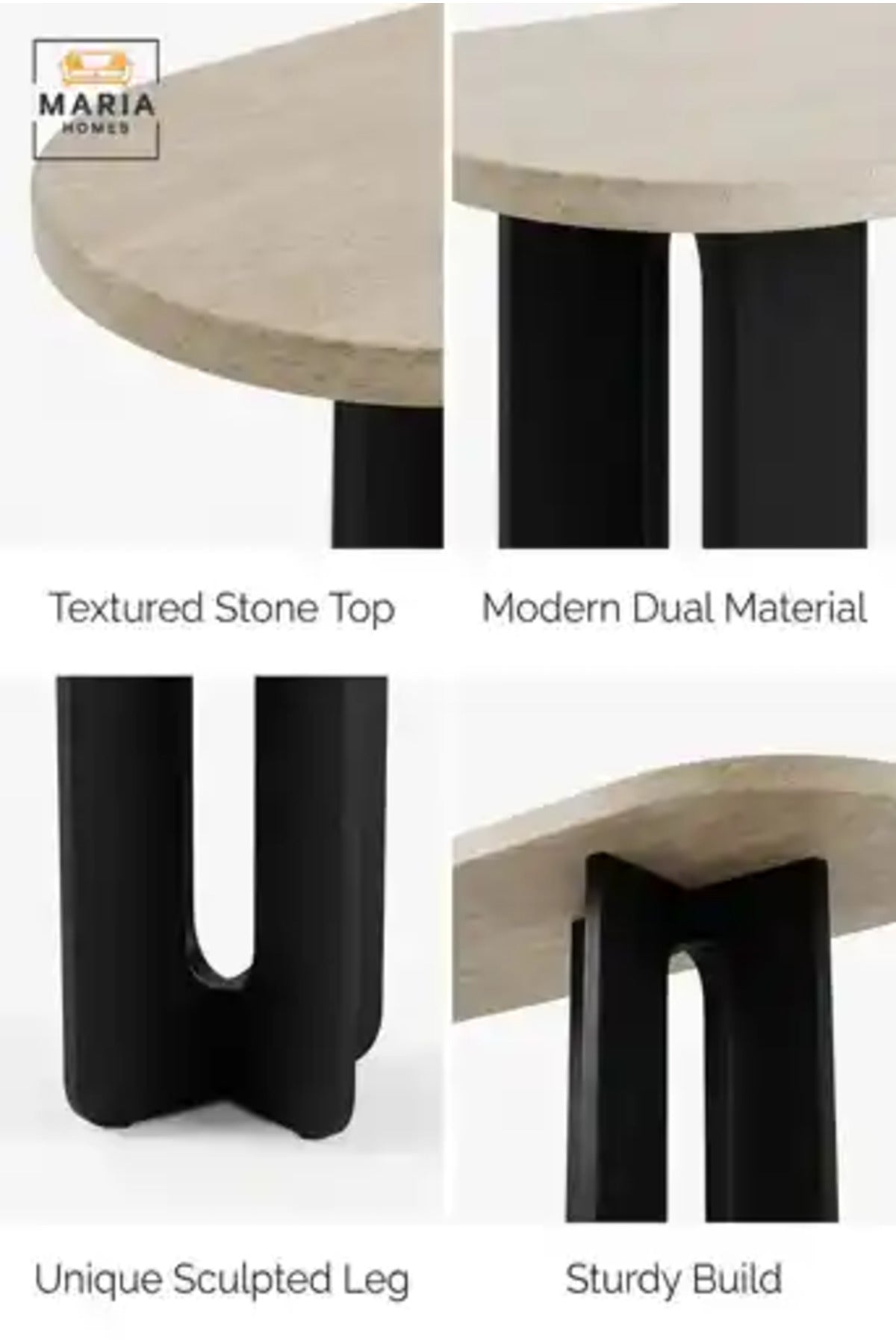 Modern Marble Top Console Table with Wooden Base for Entryway, Hallway & Living Room