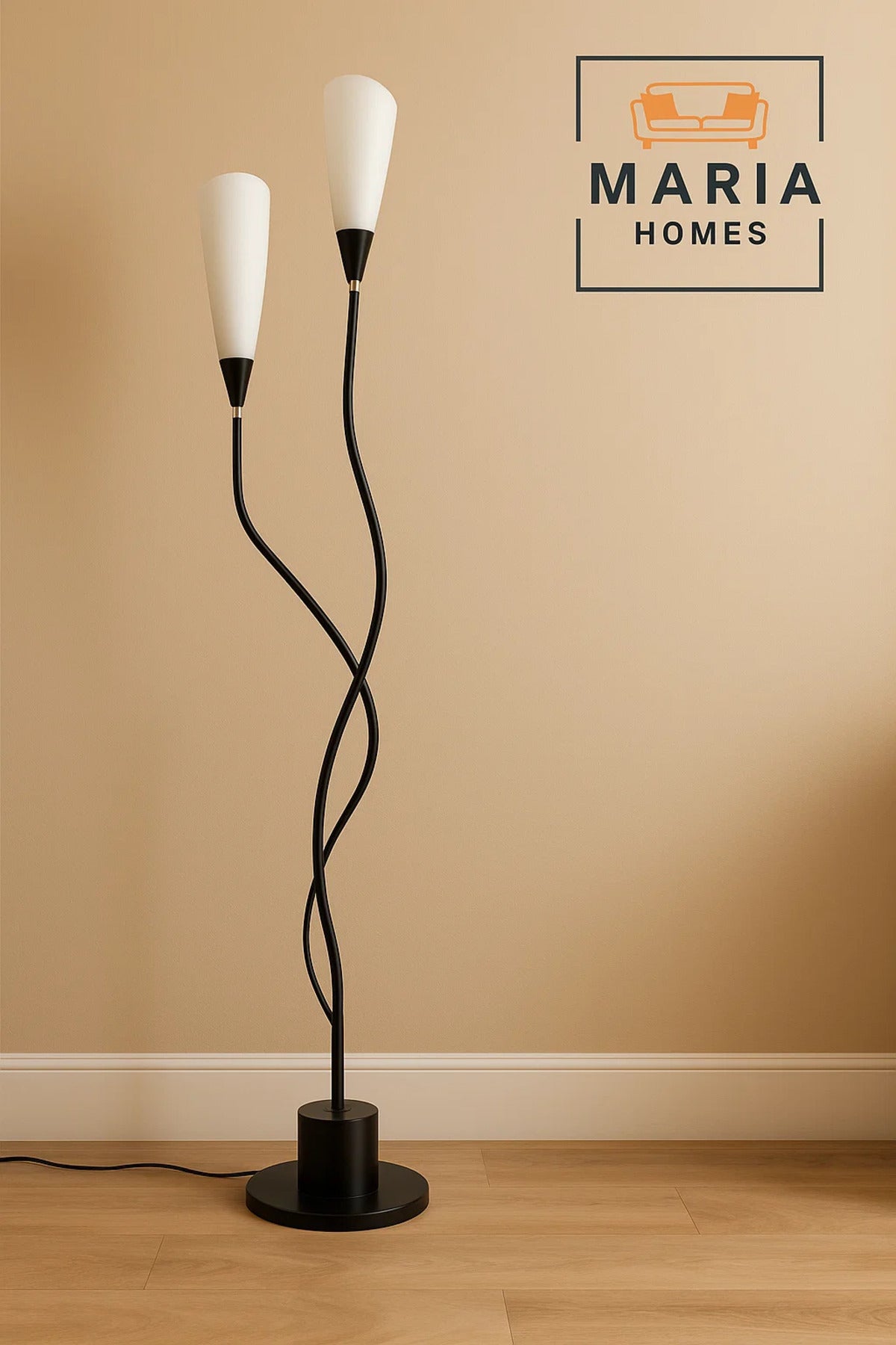 A006 Black Twin Branch Floor Lamp