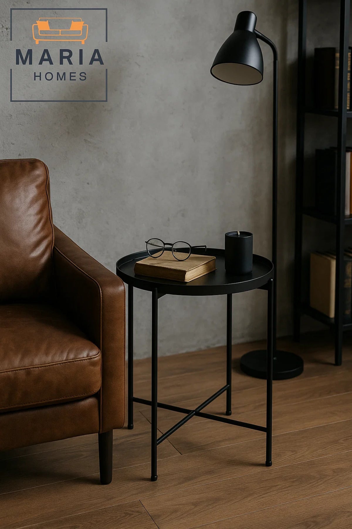 Modern Black Metal Round Table Ð Minimalist Pedestal Base Design