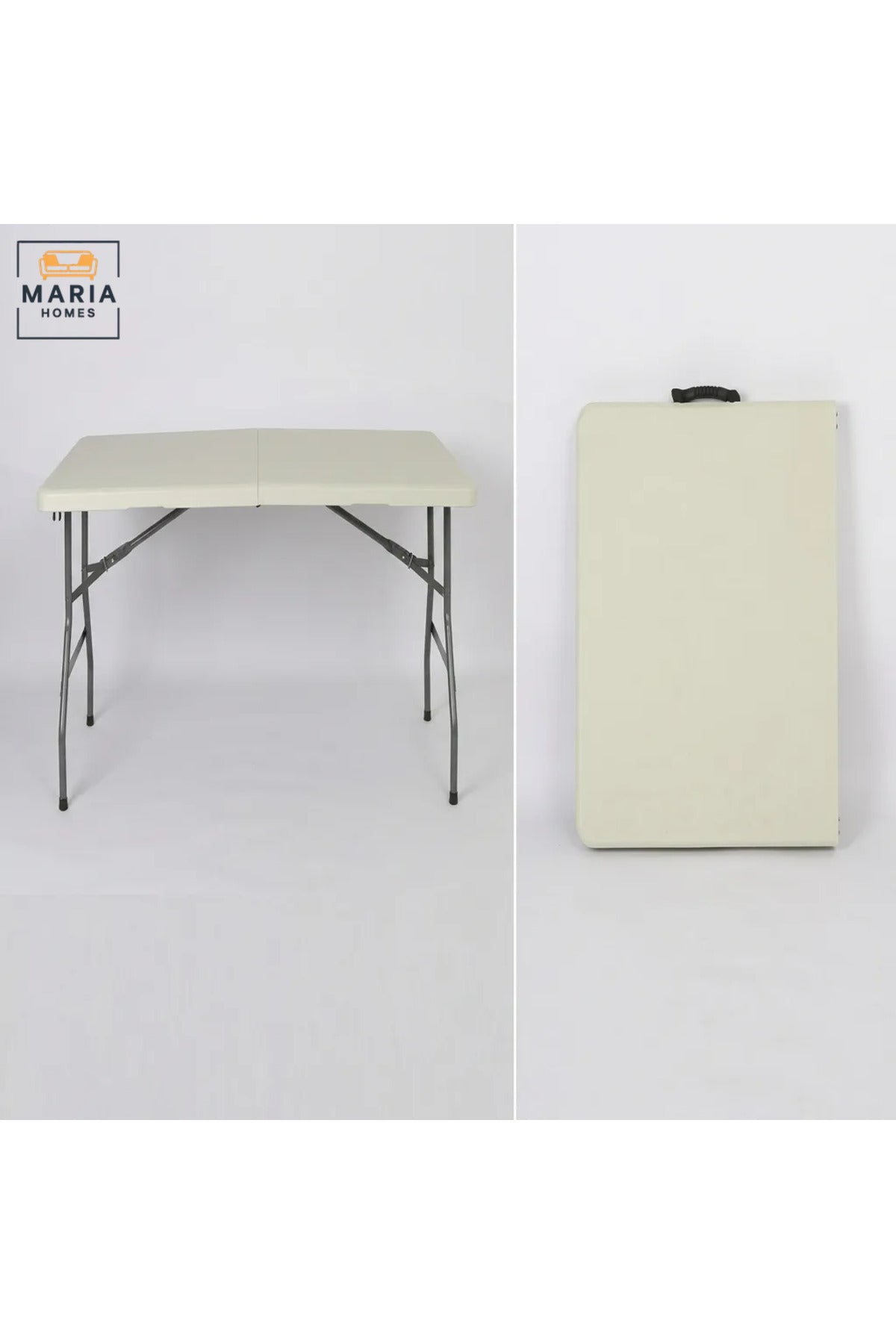 Large Portable Folding Table with Carry Handle and Metal Legs, Multipurpose Table for Camping, Picnic, Garden, Events, Catering and Indoor Use