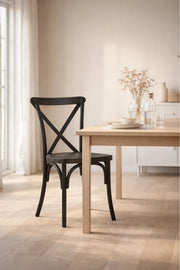 Black Cross Back Wooden Dining Chair 87cm CafŽ Restaurant black cross back Kitchen