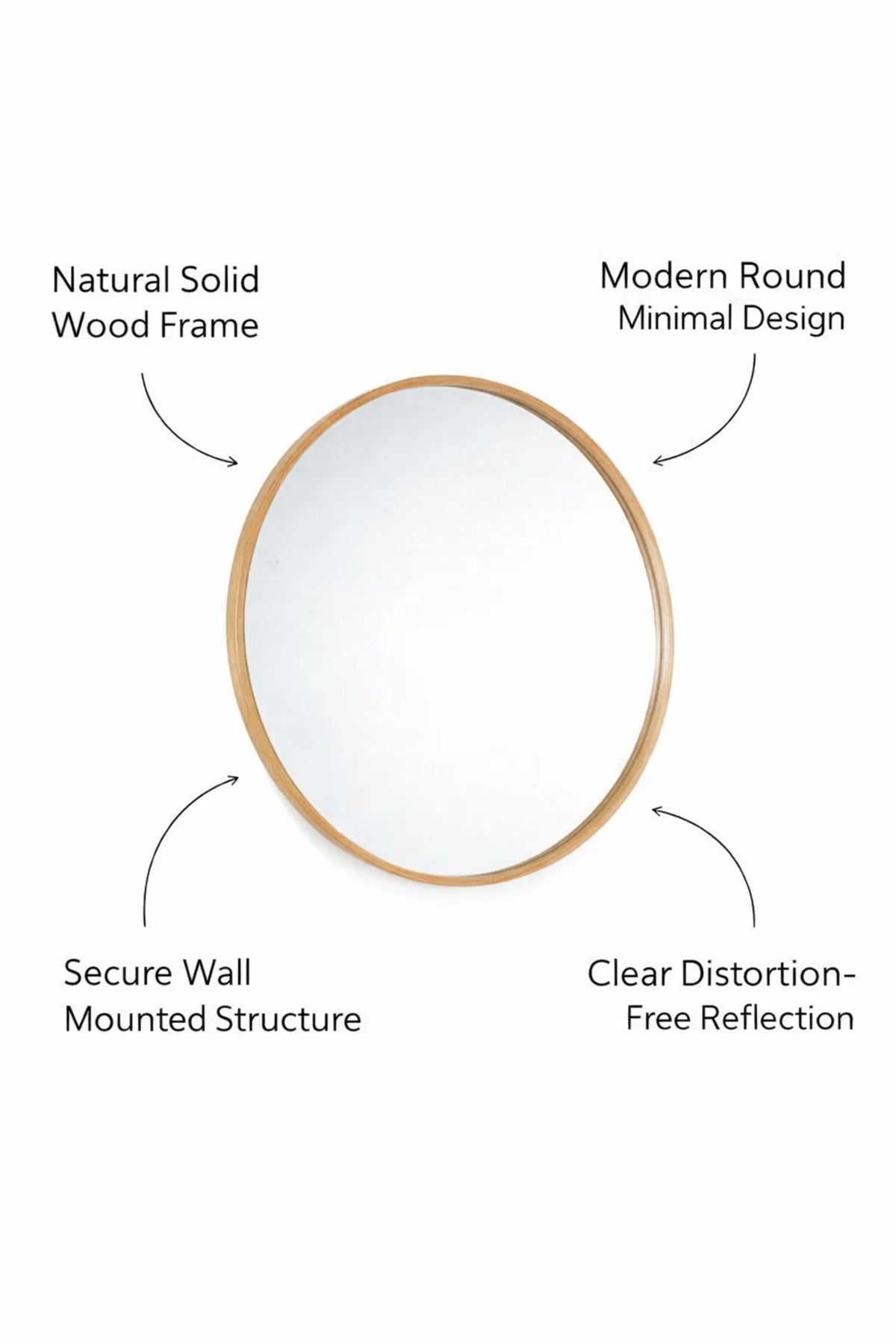 Elegant Round Wall Mirror with Slim Gold Frame for Modern Interiors