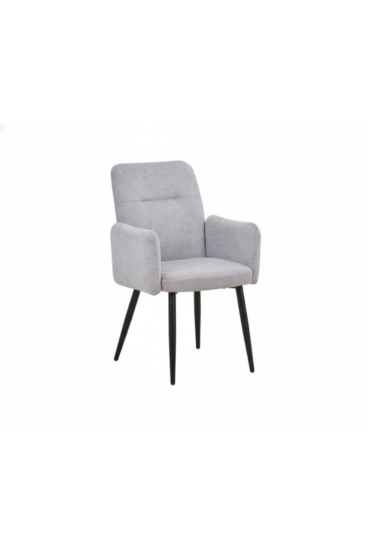 Light Grey Armchair with Black Metal Legs, 90x55x47 CM light grey armchair Dining Room