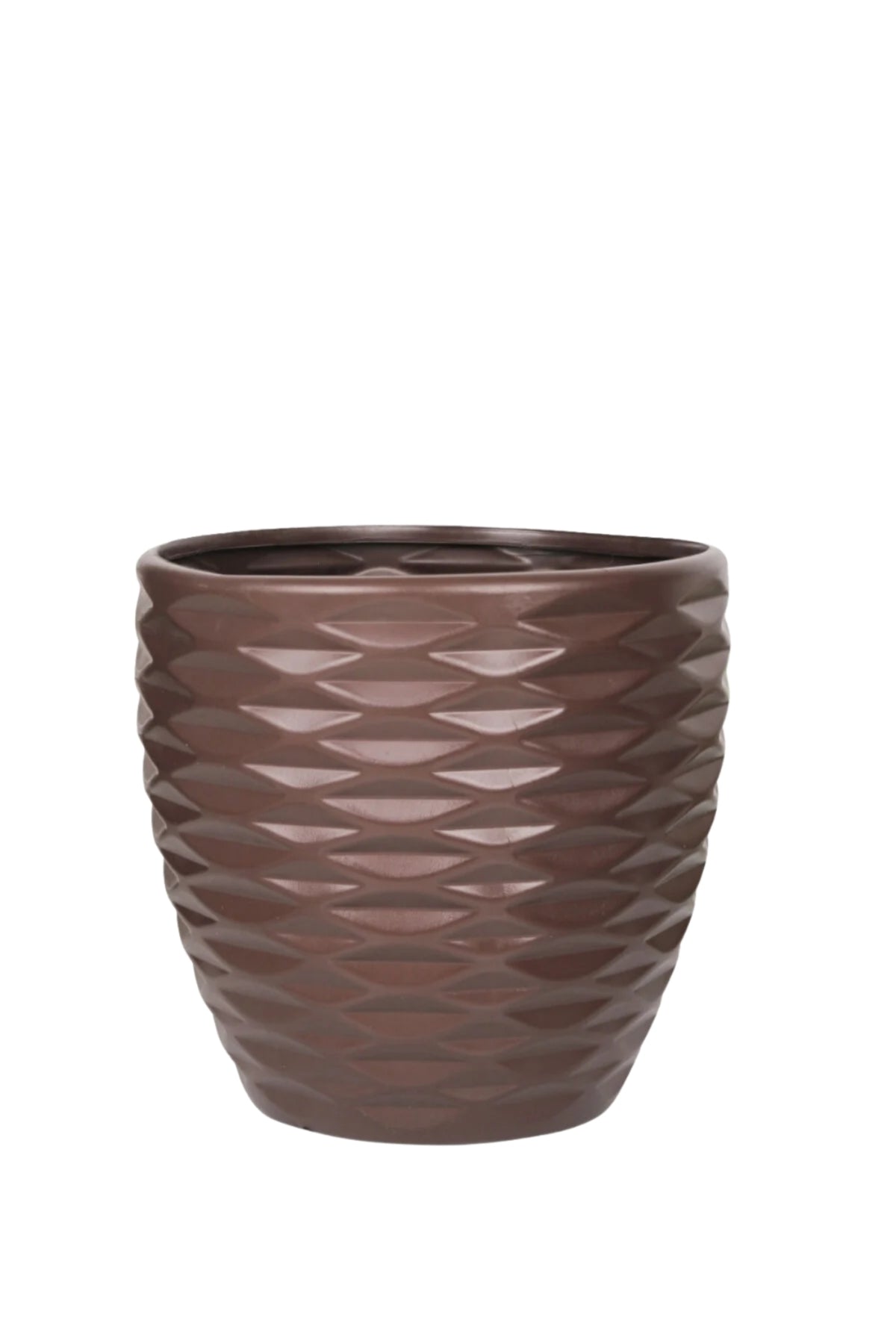 50CM Large Brown Textured Planter Pot | Decorative Indoor Outdoor Plant Pot