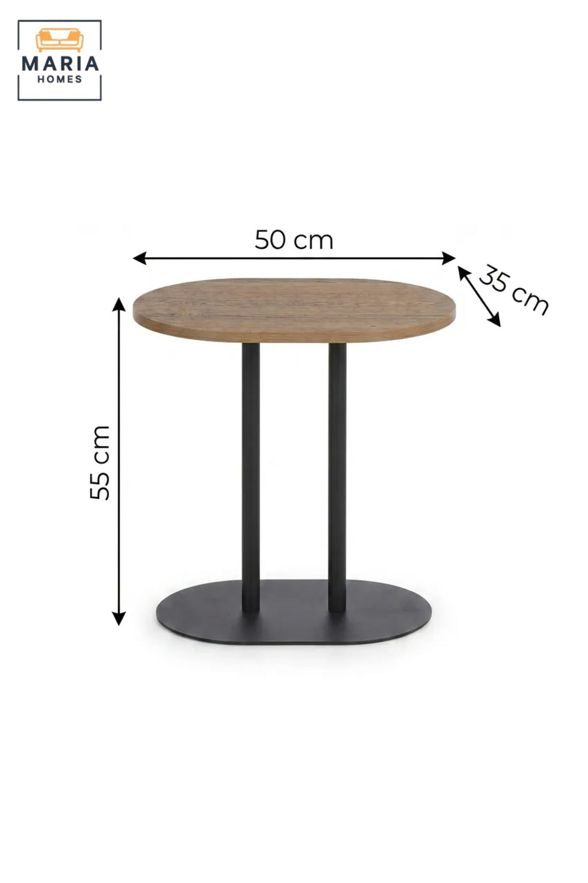 Modern Round Side Table with Wooden Top & Pedestal Base, Contemporary End Table for Living Room, Bedroom, Office & Lounge
