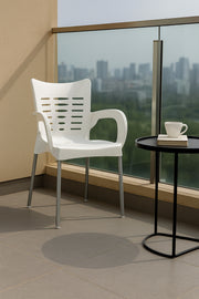 White Plastic Outdoor Armchair Ð Modern Garden, Patio & Balcony Chair