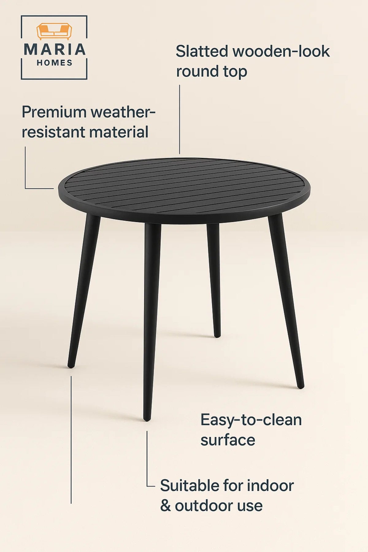 Modern Round Outdoor Table | Patio, Garden, Balcony, Caf≈Ω, Dining Furniture Durable Design