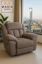 Plush Brown Recliner Armchair Ð Oversized Lounger for Living Room Comfort