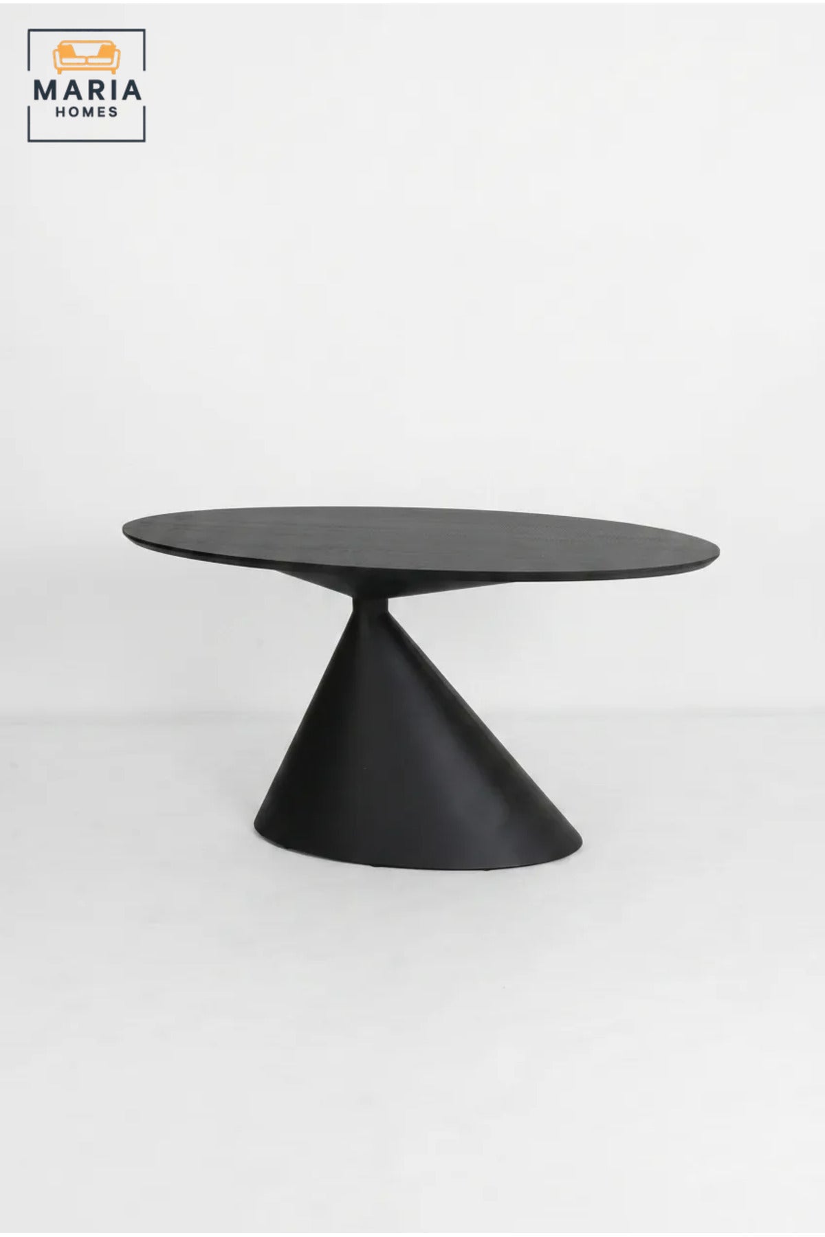 Modern Oval Dining Table with Sculptural Cone Pedestal Base, Contemporary Dining Table for Dining Room, Kitchen, Apartment, Café and Restaurant