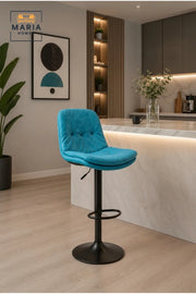 Adjustable Swivel Bar Stool with Cushioned Seat and Ergonomic Backrest