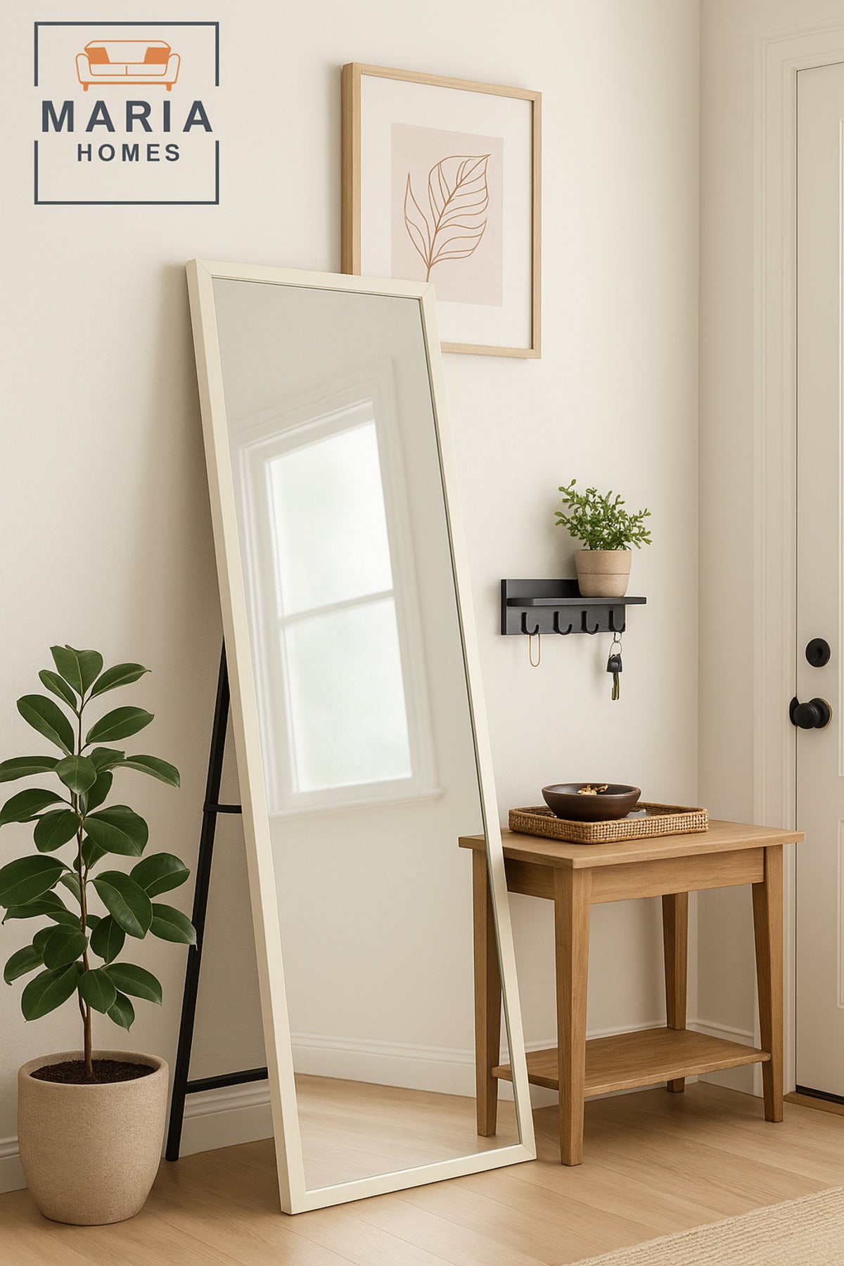 Modern White Full-Length Standing Mirror Ð 165x65 cm Floor Mirror for Home & Boutique