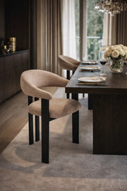 Beige Armchair with Black Wooden Legs, 79x48x49 CM beige armchair Dining Room Chair