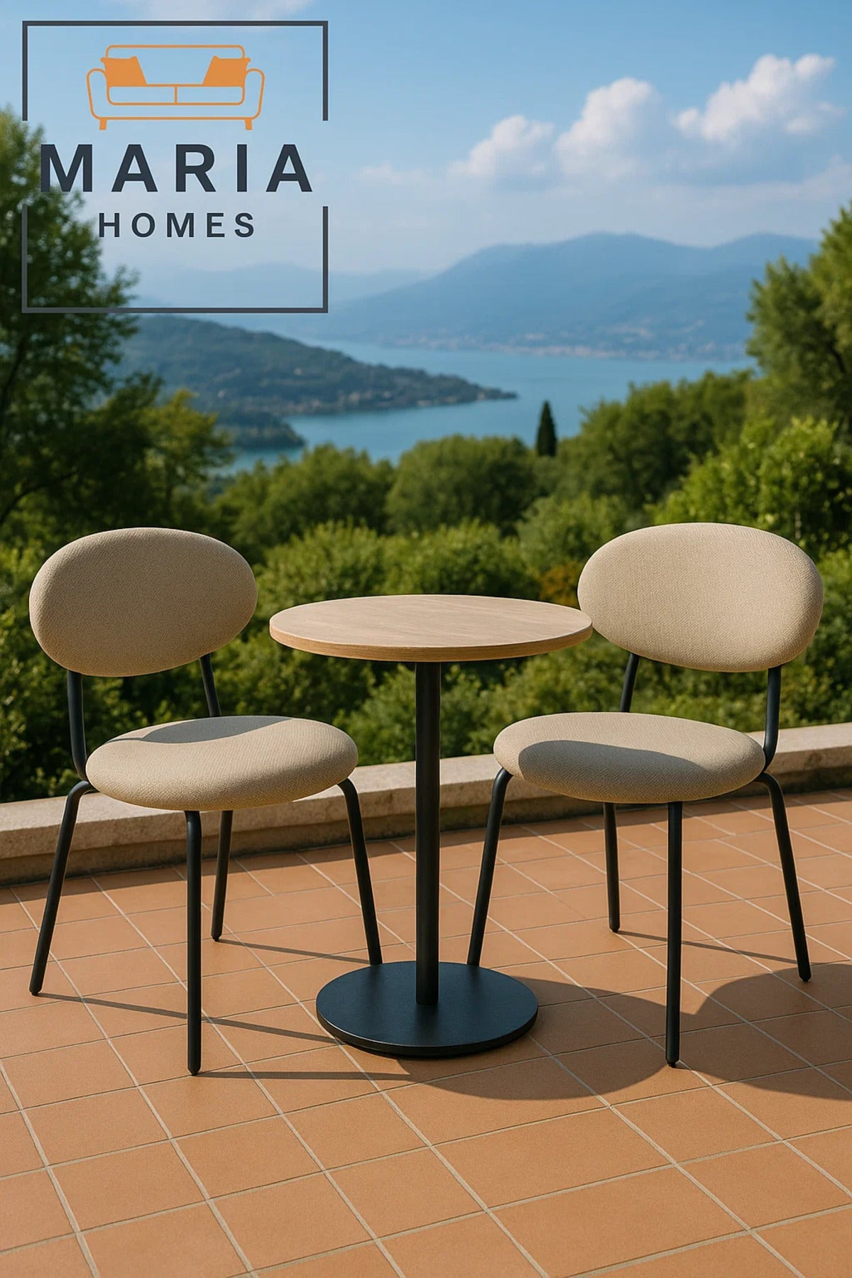Modern Beige Fabric Accent Chair with Round Seat Ð Minimalist Lounge Seating