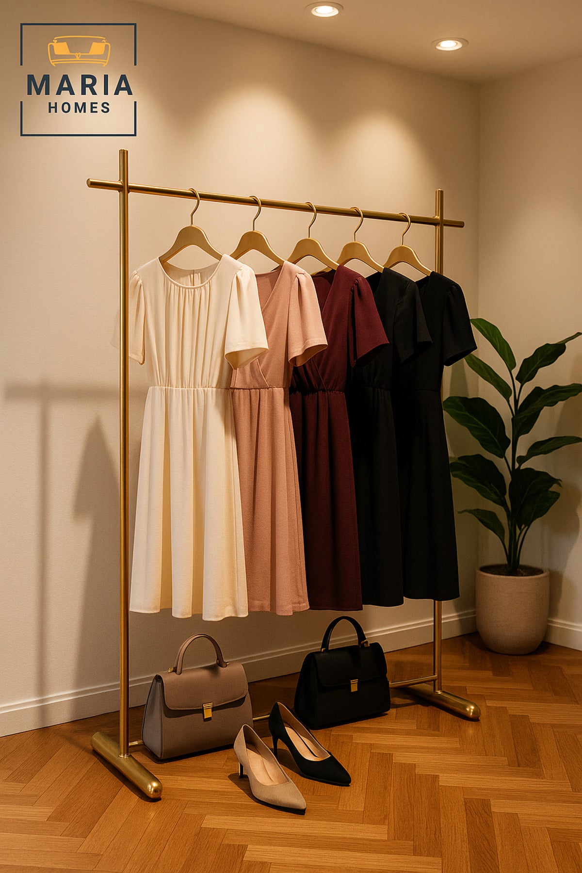 Gold Clothing Rack 178_138 cm Ð Modern Metal Garment Hanger Stand for Clothes & Dresses