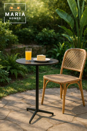 Modern Black Round High Table 60_104 cm Ð Tall CafŽ Bar Table with Metal Base