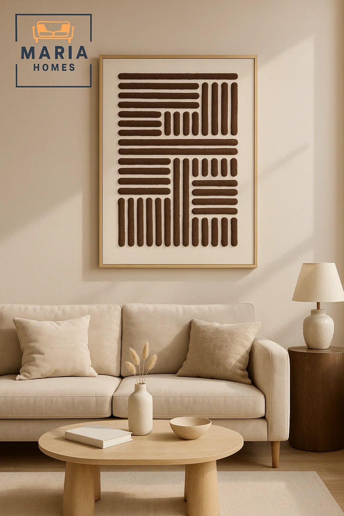 Modern 3D Wall Art Ð Brown Geometric Textured Decorative Panel 120_80 cm