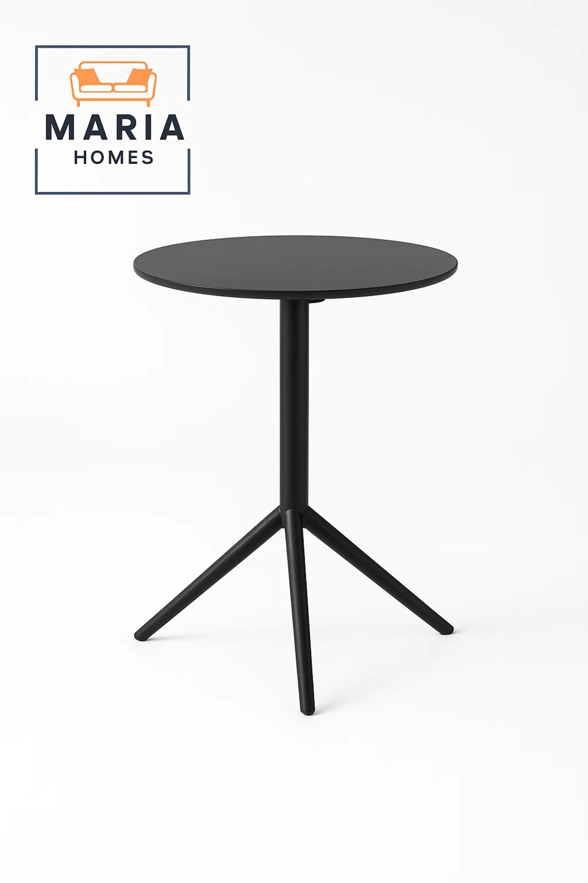 Round Black Tripod CafŽ Table with Slim Top