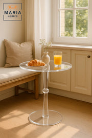Clear Acrylic Round Side Table 50_50_55 cm √ê Modern Crystal Style Accent Table