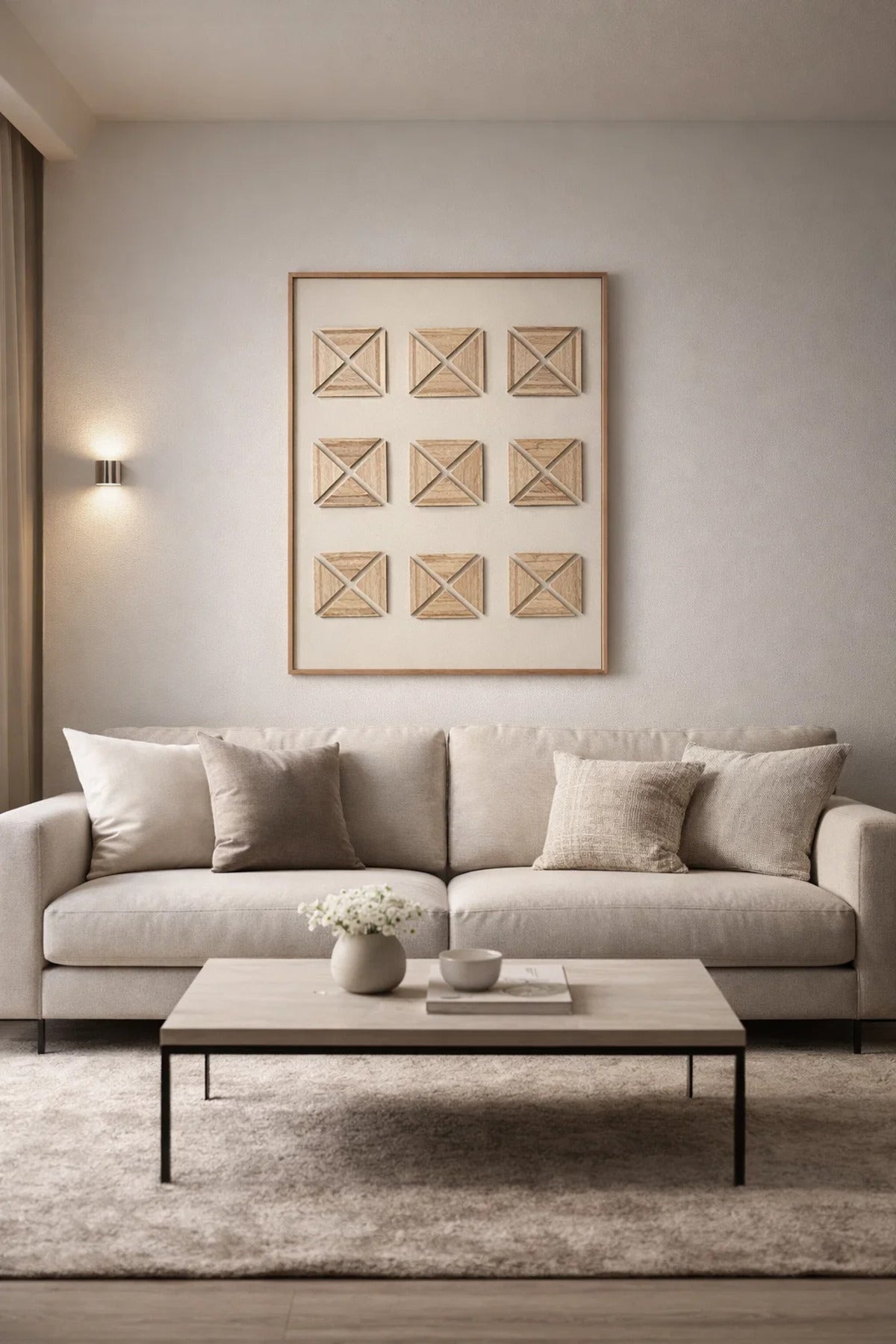 Geometric Wooden Wall Art - (120*80 cm)
