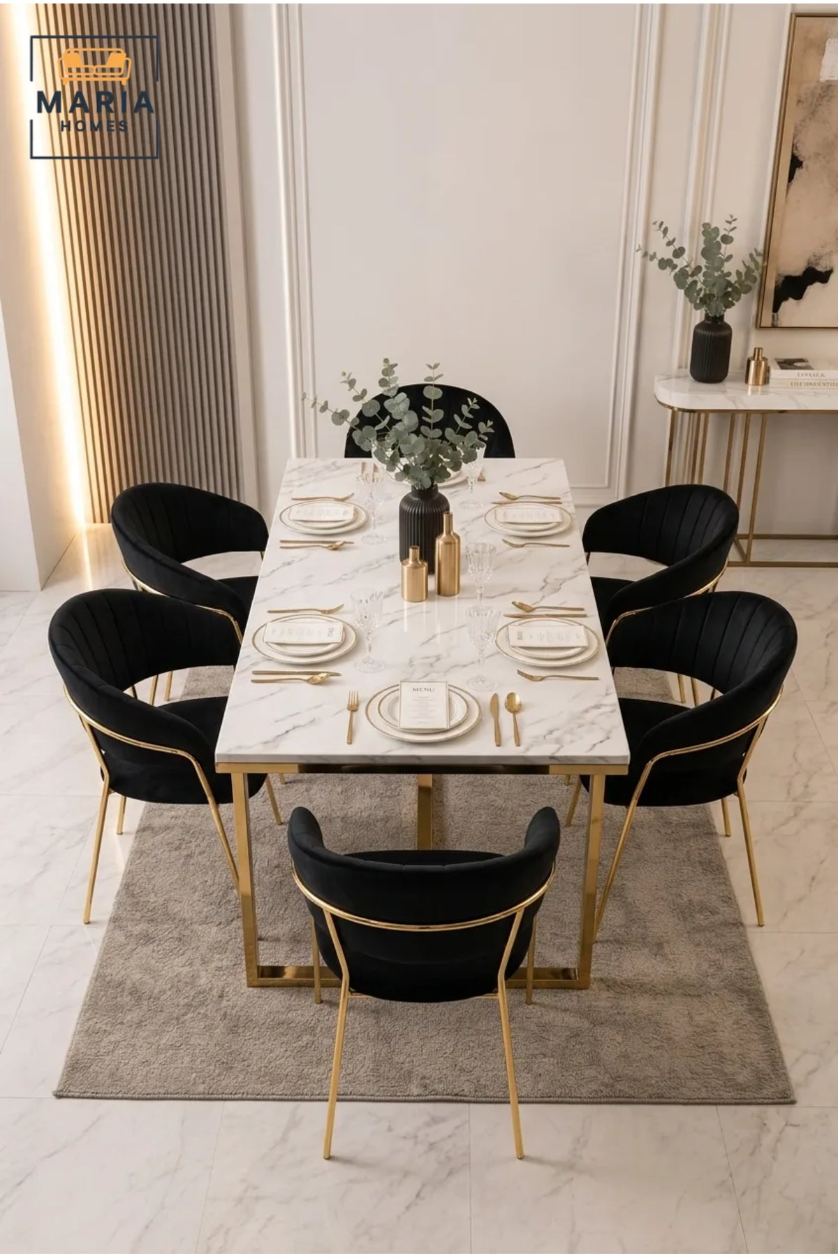 Black Velvet Accent Chair with Gold Metal Legs √ê Modern Upholstered Dining Chair for Living Room, Dining Room & Luxury Lounge