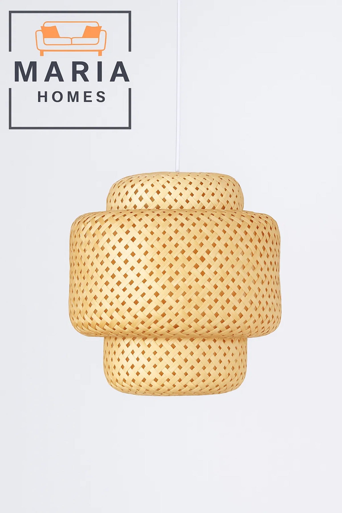 Double-Layered Handwoven Rattan Pendant Light