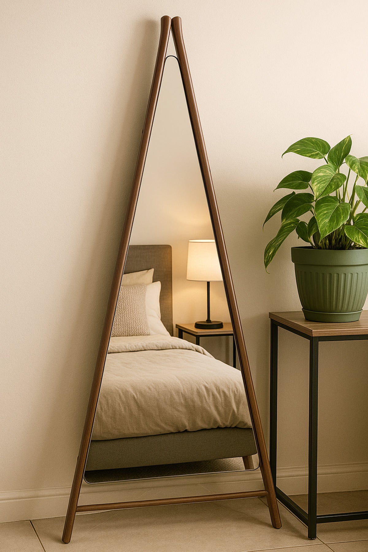 Wooden Floor Standing Mirror 168_70 cm Ð Full-Length Dressing Mirror with Modern Frame