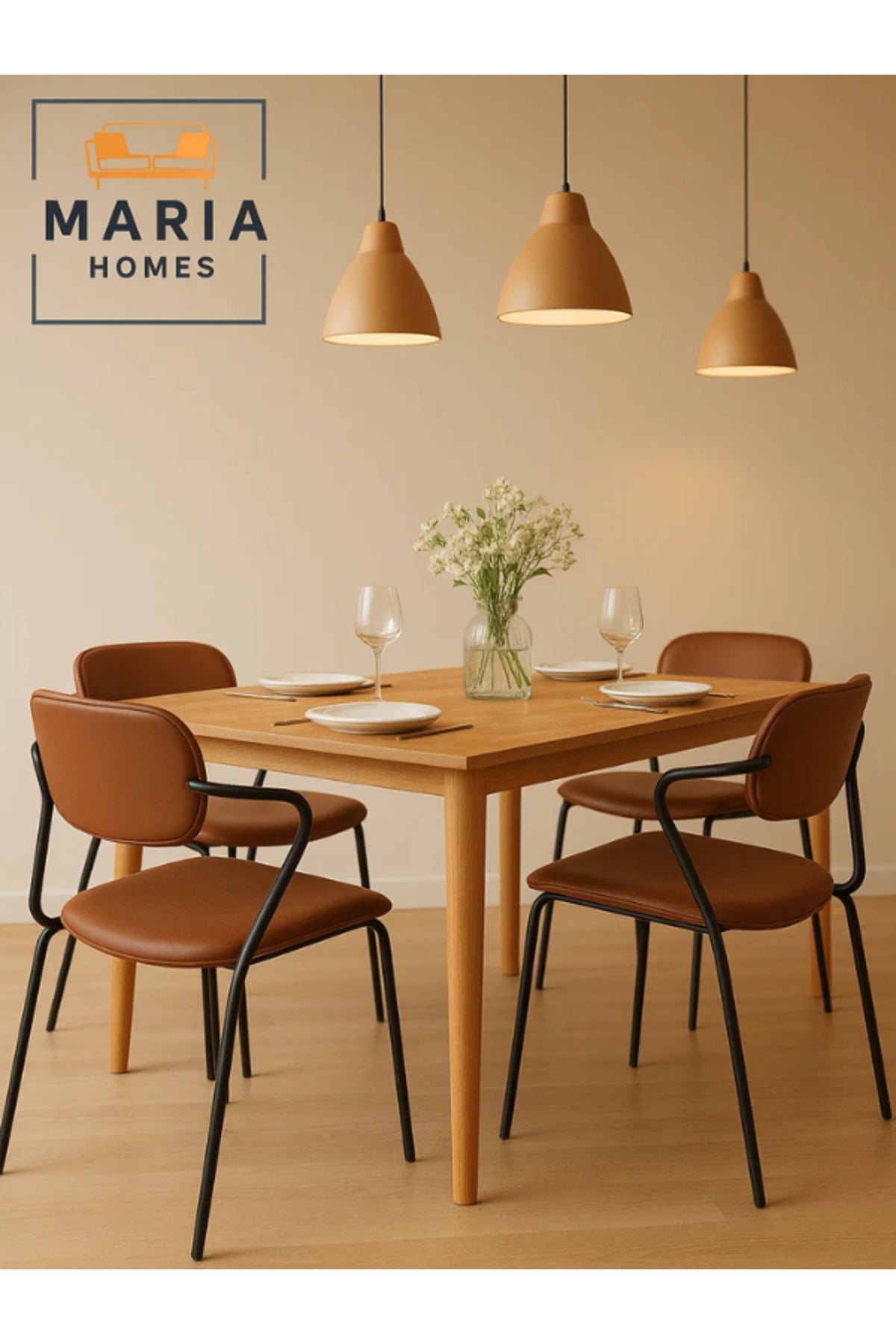 Brown Dining Chair Ð Modern Minimalist Seating for Home, Office, and CafŽ