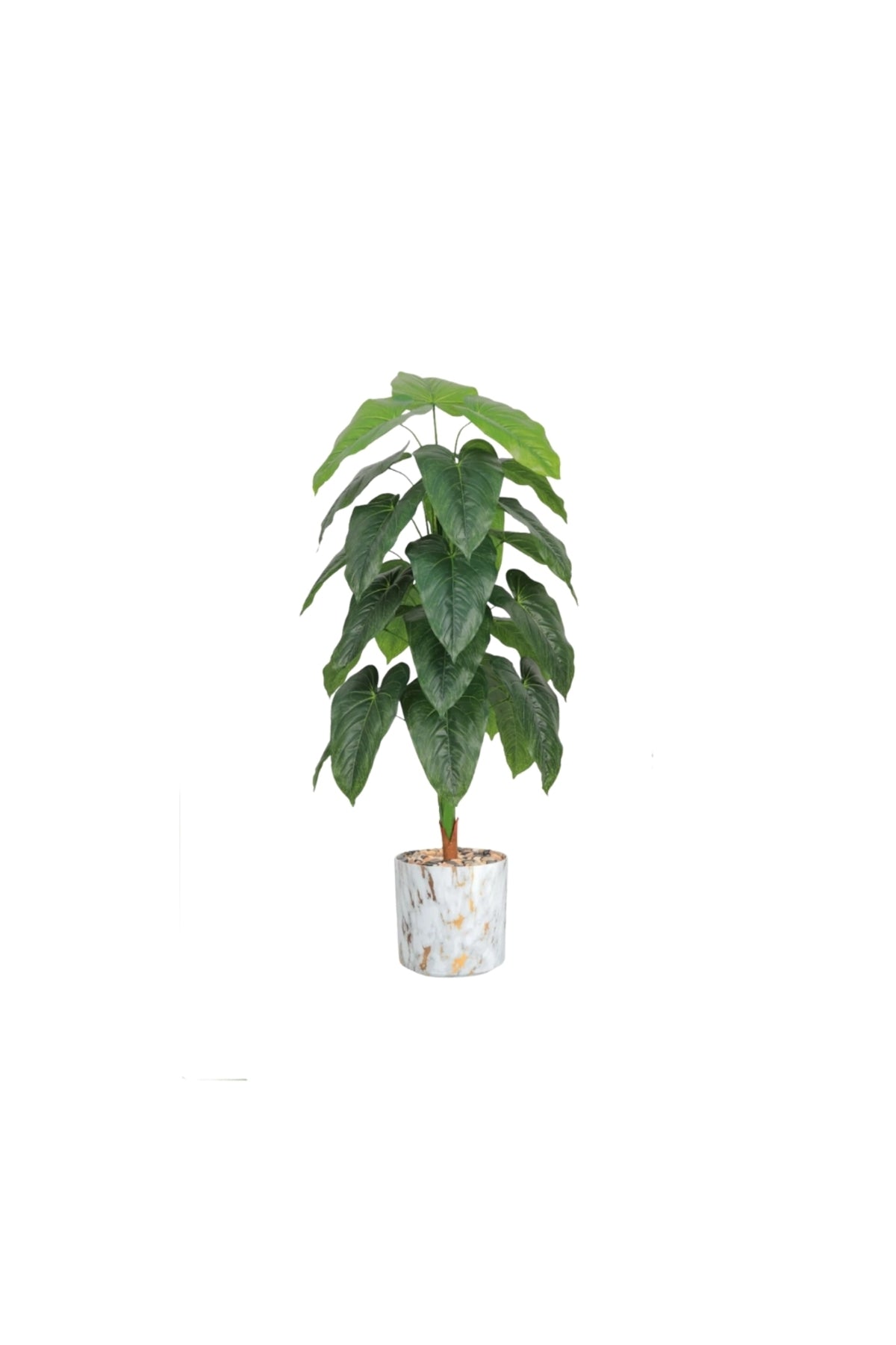 135 cm Artificial Philodendron Tree with Marble-Style with Pot – Modern Indoor Decor