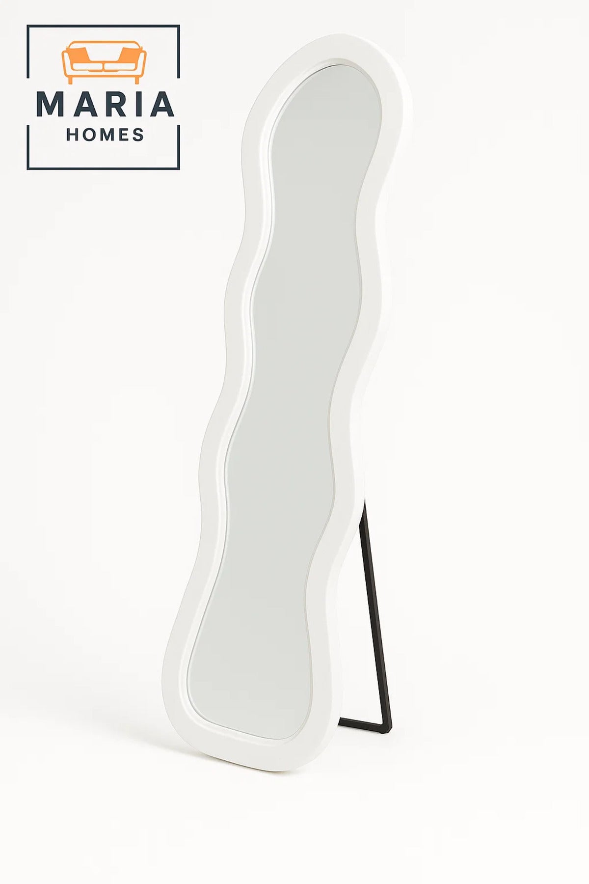 Wavy Full-Length Mirror in Cool White Frame-size 160*60cm