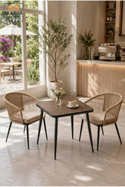 Modern Square Dining Table Caf≈Ω Table Patio Table Outdoor Bistro Table Wooden Top Black