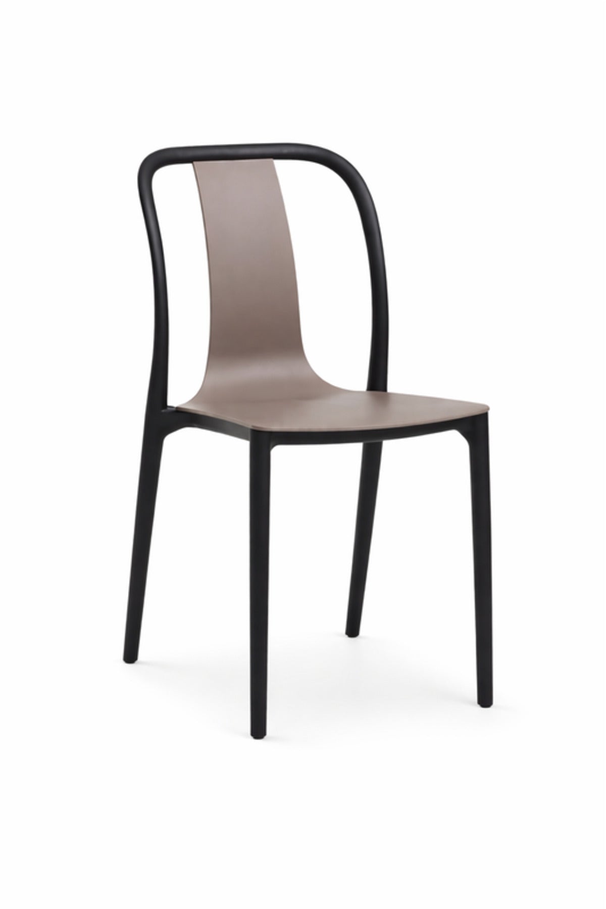 Stylish Grey Plastic Chair with Black Frame, Ergonomic Design, 88x41x47 CM