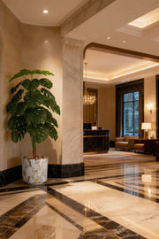 135 cm Artificial Monstera Tree with Marble Design with Pot – Tropical Indoor Decorative Plant