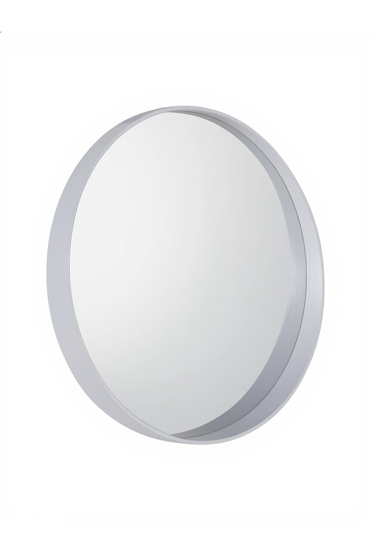 Premium White Round Wall Mirror 80cm Wooden Frame Large Modern Circle Bathroom Vanity Hallway Decor