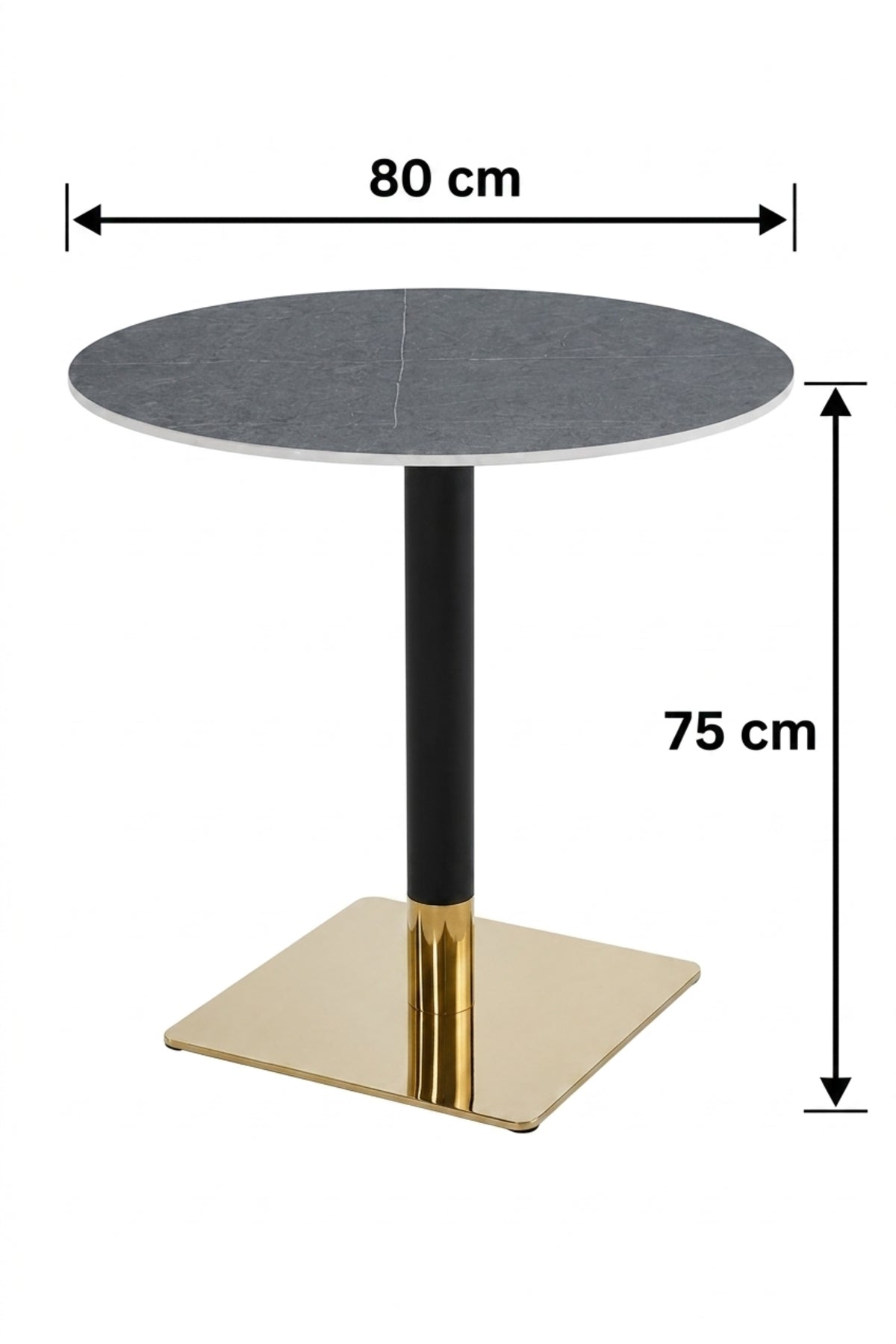Modern Round Bistro Table with Gold Base for Cafe Balcony Dining Room Luxury Furniture