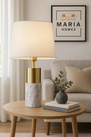 Modern Marble and Gold Table Lamp